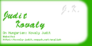 judit kovaly business card